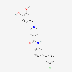 molecular formula C26H27ClN2O3 B3808999 N-(3'-chloro-3-biphenylyl)-1-(4-hydroxy-3-methoxybenzyl)-4-piperidinecarboxamide 