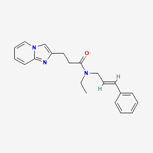 molecular formula C21H23N3O B3809032 N-ethyl-3-imidazo[1,2-a]pyridin-2-yl-N-[(2E)-3-phenylprop-2-en-1-yl]propanamide 