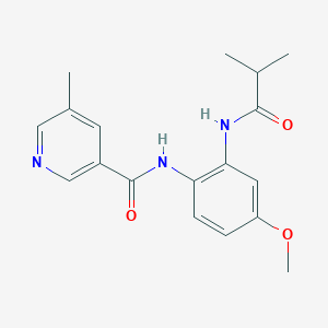 molecular formula C18H21N3O3 B3809118 N-[2-(isobutyrylamino)-4-methoxyphenyl]-5-methylnicotinamide 