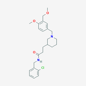 molecular formula C25H33ClN2O3 B3809141 N-(2-chlorobenzyl)-3-{1-[4-methoxy-3-(methoxymethyl)benzyl]-3-piperidinyl}propanamide 