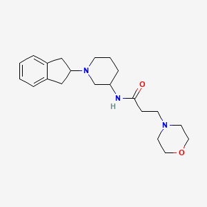 molecular formula C21H31N3O2 B3809152 N-[1-(2,3-dihydro-1H-inden-2-yl)piperidin-3-yl]-3-morpholin-4-ylpropanamide 