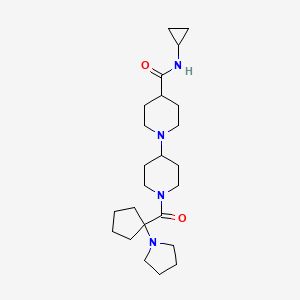 molecular formula C24H40N4O2 B3809165 N-cyclopropyl-1-[1-(1-pyrrolidin-1-ylcyclopentanecarbonyl)piperidin-4-yl]piperidine-4-carboxamide 