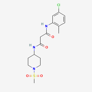 molecular formula C16H22ClN3O4S B3809188 N-(5-chloro-2-methylphenyl)-N'-[1-(methylsulfonyl)piperidin-4-yl]malonamide 
