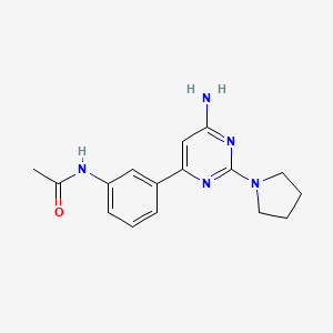 molecular formula C16H19N5O B3809198 N-[3-(6-amino-2-pyrrolidin-1-ylpyrimidin-4-yl)phenyl]acetamide 