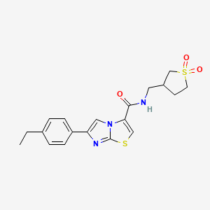 molecular formula C19H21N3O3S2 B3809443 N-[(1,1-dioxothiolan-3-yl)methyl]-6-(4-ethylphenyl)imidazo[2,1-b][1,3]thiazole-3-carboxamide 