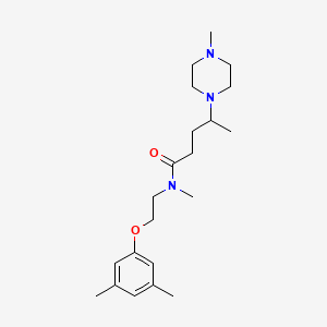 molecular formula C21H35N3O2 B3809624 N-[2-(3,5-dimethylphenoxy)ethyl]-N-methyl-4-(4-methylpiperazin-1-yl)pentanamide 