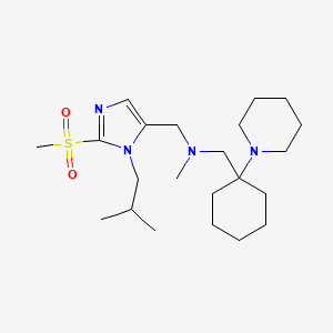 molecular formula C22H40N4O2S B3809790 N-methyl-1-[3-(2-methylpropyl)-2-methylsulfonylimidazol-4-yl]-N-[(1-piperidin-1-ylcyclohexyl)methyl]methanamine 