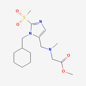 molecular formula C16H27N3O4S B3809846 Methyl 2-[[3-(cyclohexylmethyl)-2-methylsulfonylimidazol-4-yl]methyl-methylamino]acetate 