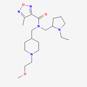 molecular formula C20H35N5O3 B3810009 N-[(1-ethyl-2-pyrrolidinyl)methyl]-N-{[1-(2-methoxyethyl)-4-piperidinyl]methyl}-4-methyl-1,2,5-oxadiazole-3-carboxamide 
