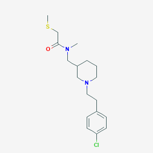 molecular formula C18H27ClN2OS B3810028 N-({1-[2-(4-chlorophenyl)ethyl]-3-piperidinyl}methyl)-N-methyl-2-(methylthio)acetamide 