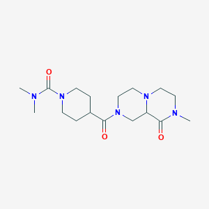 molecular formula C17H29N5O3 B3810048 N,N-dimethyl-4-[(8-methyl-9-oxooctahydro-2H-pyrazino[1,2-a]pyrazin-2-yl)carbonyl]piperidine-1-carboxamide 