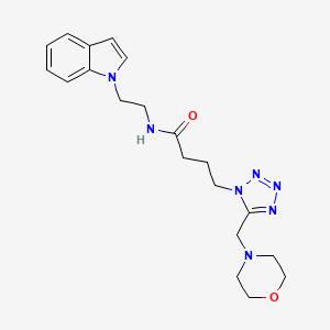 molecular formula C20H27N7O2 B3810055 N-[2-(1H-indol-1-yl)ethyl]-4-[5-(4-morpholinylmethyl)-1H-tetrazol-1-yl]butanamide 