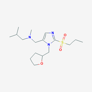 molecular formula C17H31N3O3S B3810070 N,2-dimethyl-N-[[3-(oxolan-2-ylmethyl)-2-propylsulfonylimidazol-4-yl]methyl]propan-1-amine 
