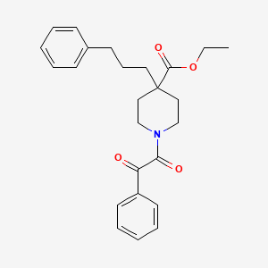 molecular formula C25H29NO4 B3810112 ethyl 1-[oxo(phenyl)acetyl]-4-(3-phenylpropyl)-4-piperidinecarboxylate 