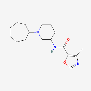 molecular formula C17H27N3O2 B3810214 N-(1-cycloheptyl-3-piperidinyl)-4-methyl-1,3-oxazole-5-carboxamide 