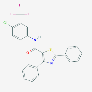 molecular formula C23H14ClF3N2OS B381023 N-[4-chloro-3-(trifluoromethyl)phenyl]-2,4-diphenyl-1,3-thiazole-5-carboxamide 
