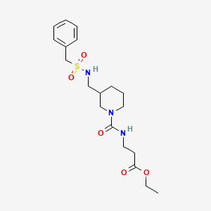 molecular formula C19H29N3O5S B3810258 ethyl N-[(3-{[(benzylsulfonyl)amino]methyl}-1-piperidinyl)carbonyl]-beta-alaninate 
