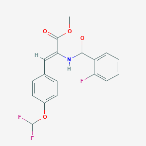 molecular formula C18H14F3NO4 B381031 Methyl 3-[4-(difluoromethoxy)phenyl]-2-[(2-fluorobenzoyl)amino]acrylate 