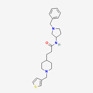 molecular formula C24H33N3OS B3810405 N-(1-benzylpyrrolidin-3-yl)-3-[1-(thiophen-3-ylmethyl)piperidin-4-yl]propanamide 