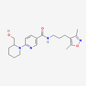 molecular formula C20H28N4O3 B3810435 N-[3-(3,5-dimethyl-4-isoxazolyl)propyl]-6-[2-(hydroxymethyl)-1-piperidinyl]nicotinamide 