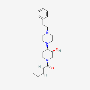 molecular formula C23H35N3O2 B3810488 (E)-1-[(3R,4R)-3-hydroxy-4-[4-(2-phenylethyl)piperazin-1-yl]piperidin-1-yl]-4-methylpent-2-en-1-one 