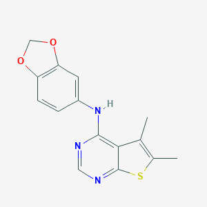 molecular formula C15H13N3O2S B381059 N-(1,3-benzodioxol-5-yl)-5,6-dimethylthieno[2,3-d]pyrimidin-4-amine 