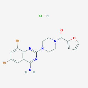molecular formula C17H16Br2ClN5O2 B038112 1-(4-Amino-6,8-dibromo-2-quinazolinyl)-4-(2-furanylcarbonyl)piperazine hydrochloride CAS No. 111218-74-7