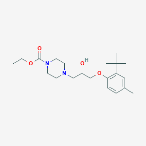 molecular formula C21H34N2O4 B381131 ethyl 4-[3-(2-tert-butyl-4-methylphenoxy)-2-hydroxypropyl]-1-piperazinecarboxylate 