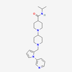 molecular formula C24H35N5O B3811337 N-propan-2-yl-1-[1-[(1-pyridin-3-ylpyrrol-2-yl)methyl]piperidin-4-yl]piperidine-4-carboxamide 