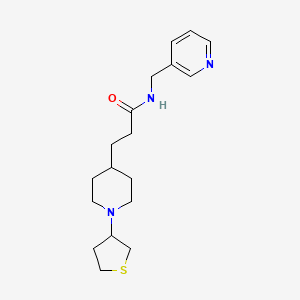 molecular formula C18H27N3OS B3811661 N-(pyridin-3-ylmethyl)-3-[1-(thiolan-3-yl)piperidin-4-yl]propanamide 