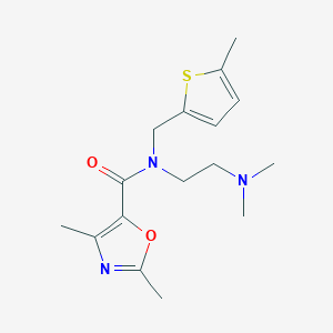 molecular formula C16H23N3O2S B3811730 N-[2-(dimethylamino)ethyl]-2,4-dimethyl-N-[(5-methyl-2-thienyl)methyl]-1,3-oxazole-5-carboxamide 