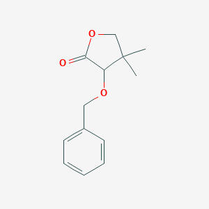 molecular formula C13H16O3 B038118 DIHYDRO-4,4-DIMETHYL-3-(PHENYLMETHOXY)-2(3H)-FURANONE CAS No. 117895-47-3