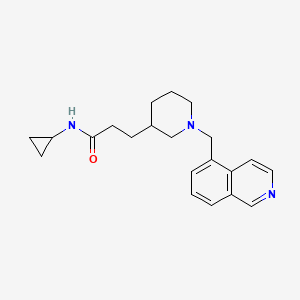 molecular formula C21H27N3O B3811969 N-cyclopropyl-3-[1-(isoquinolin-5-ylmethyl)piperidin-3-yl]propanamide 