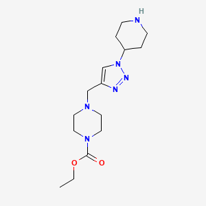 molecular formula C15H26N6O2 B3812167 Ethyl 4-[(1-piperidin-4-yltriazol-4-yl)methyl]piperazine-1-carboxylate 