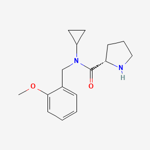 molecular formula C16H22N2O2 B3812295 (2S)-N-cyclopropyl-N-[(2-methoxyphenyl)methyl]pyrrolidine-2-carboxamide 