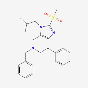 molecular formula C24H31N3O2S B3812305 N-benzyl-N-[[3-(2-methylpropyl)-2-methylsulfonylimidazol-4-yl]methyl]-2-phenylethanamine 