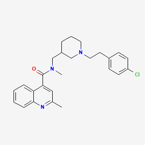 molecular formula C26H30ClN3O B3812349 N-[[1-[2-(4-chlorophenyl)ethyl]piperidin-3-yl]methyl]-N,2-dimethylquinoline-4-carboxamide 