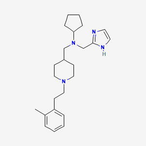 molecular formula C24H36N4 B3812415 N-(1H-imidazol-2-ylmethyl)-N-[[1-[2-(2-methylphenyl)ethyl]piperidin-4-yl]methyl]cyclopentanamine 