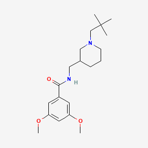 molecular formula C20H32N2O3 B3812440 N-{[1-(2,2-dimethylpropyl)-3-piperidinyl]methyl}-3,5-dimethoxybenzamide 