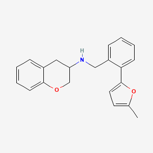 molecular formula C21H21NO2 B3812470 N-[[2-(5-methylfuran-2-yl)phenyl]methyl]-3,4-dihydro-2H-chromen-3-amine 