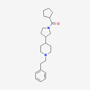 molecular formula C23H34N2O B3812554 Cyclopentyl-[3-[1-(2-phenylethyl)piperidin-4-yl]pyrrolidin-1-yl]methanone 