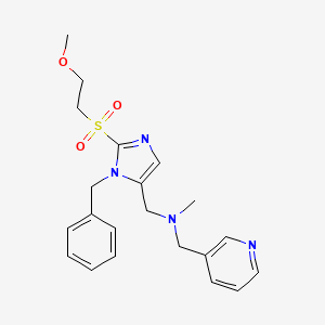 molecular formula C21H26N4O3S B3812555 N-[[3-benzyl-2-(2-methoxyethylsulfonyl)imidazol-4-yl]methyl]-N-methyl-1-pyridin-3-ylmethanamine 