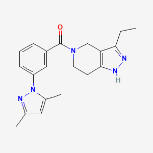 molecular formula C20H23N5O B3812835 [3-(3,5-Dimethylpyrazol-1-yl)phenyl]-(3-ethyl-1,4,6,7-tetrahydropyrazolo[4,3-c]pyridin-5-yl)methanone 