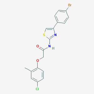 molecular formula C18H14BrClN2O2S B381286 N-[4-(4-bromophenyl)-1,3-thiazol-2-yl]-2-(4-chloro-2-methylphenoxy)acetamide 