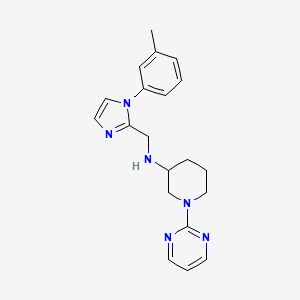 molecular formula C20H24N6 B3812950 N-[[1-(3-methylphenyl)imidazol-2-yl]methyl]-1-pyrimidin-2-ylpiperidin-3-amine 