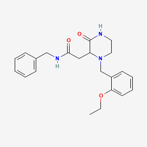 molecular formula C22H27N3O3 B3813006 N-benzyl-2-[1-(2-ethoxybenzyl)-3-oxo-2-piperazinyl]acetamide 