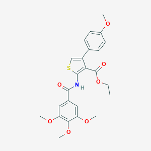 molecular formula C24H25NO7S B381304 Ethyl 4-(4-methoxyphenyl)-2-[(3,4,5-trimethoxybenzoyl)amino]-3-thiophenecarboxylate 