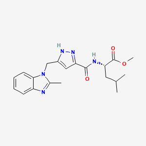 molecular formula C20H25N5O3 B3813450 methyl (2S)-4-methyl-2-[[5-[(2-methylbenzimidazol-1-yl)methyl]-1H-pyrazole-3-carbonyl]amino]pentanoate 