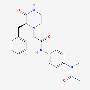 molecular formula C22H26N4O3 B3813525 N-{4-[acetyl(methyl)amino]phenyl}-2-[(2S)-2-benzyl-3-oxopiperazin-1-yl]acetamide 