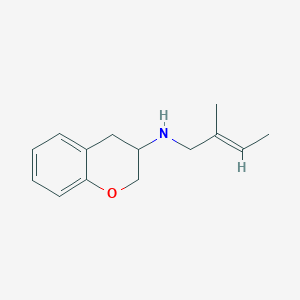 molecular formula C14H19NO B3813606 N-[(E)-2-methylbut-2-enyl]-3,4-dihydro-2H-chromen-3-amine 